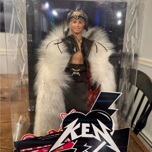 Mattel Ken Doll with Black and White Fur Coat